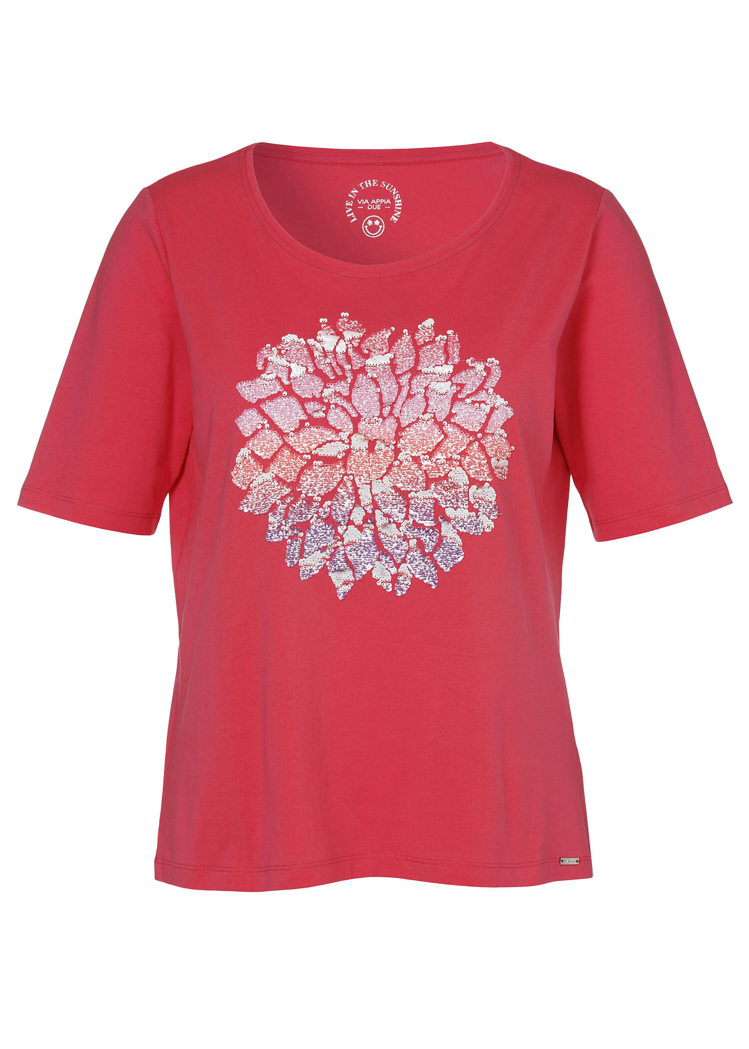 Softes Baumwoll-T-Shirt mit Pailletten-Motiv /