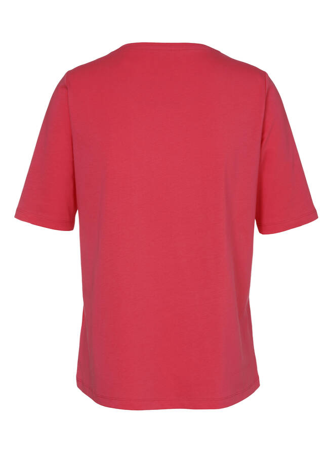 Softes Baumwoll-T-Shirt mit Pailletten-Motiv / 