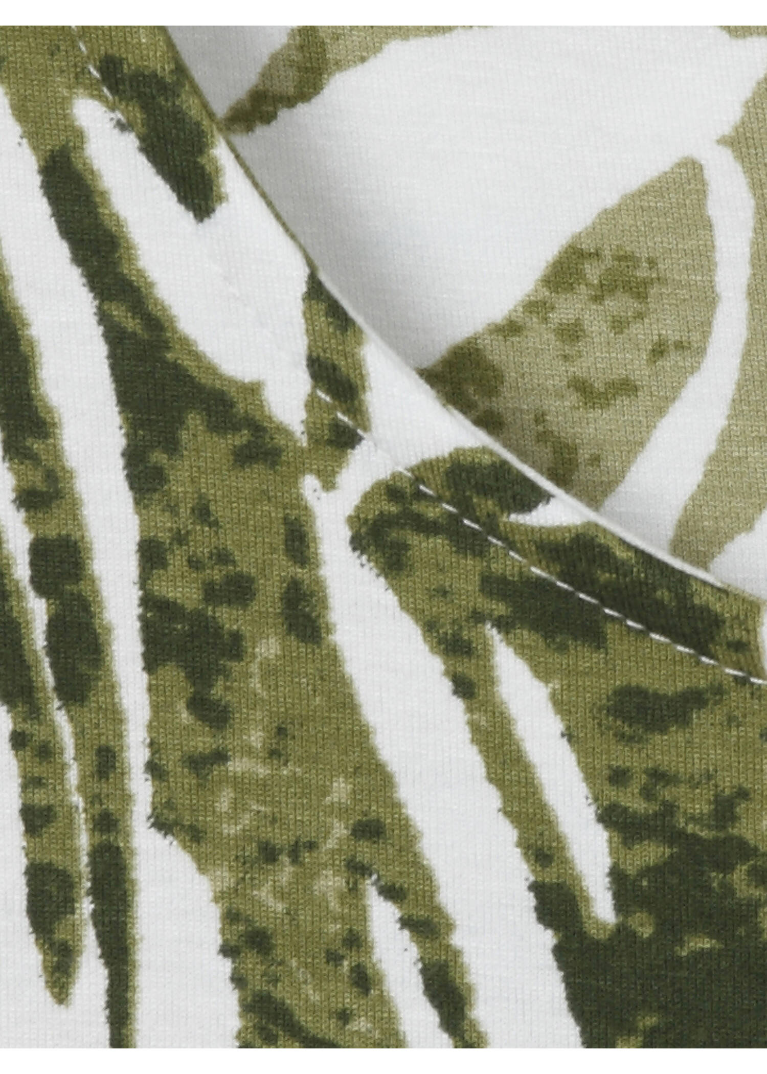 Tropical Print Shirt mit Knöpfchen im Nacken /