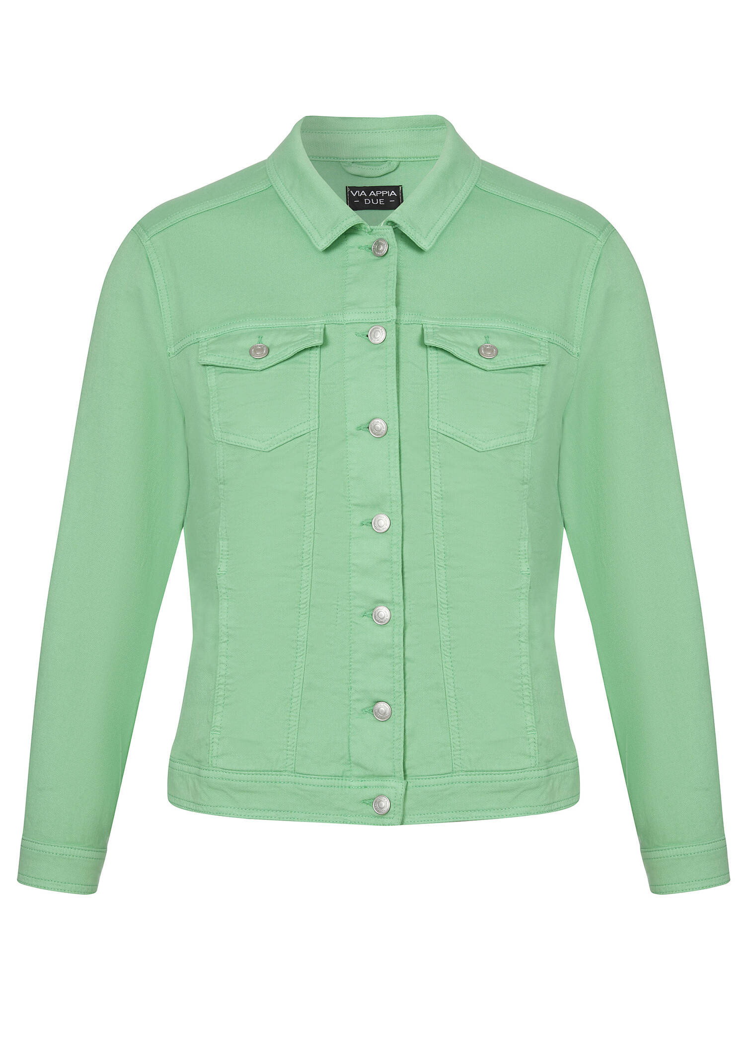 Farbige Jeansjacke mit modischem Crash-Effekt /