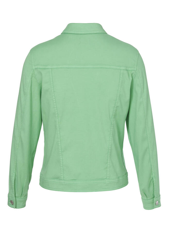 Farbige Jeansjacke mit modischem Crash-Effekt / 