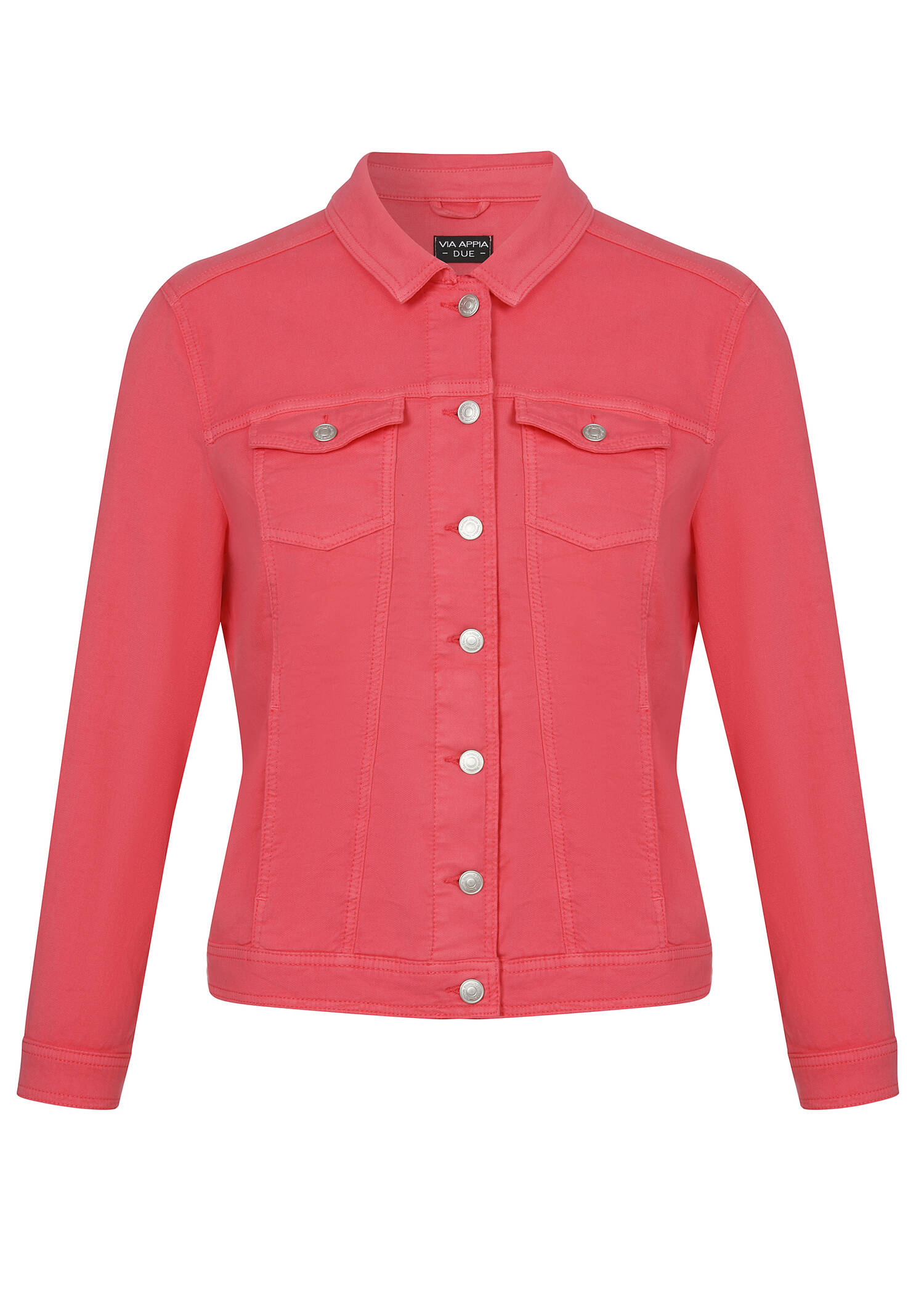 Farbige Jeansjacke mit modischem Crash-Effekt /