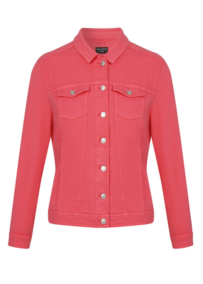 Farbige Jeansjacke mit modischem Crash-Effekt / 