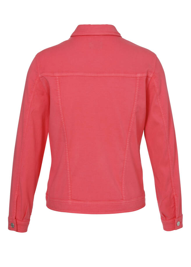 Farbige Jeansjacke mit modischem Crash-Effekt / 