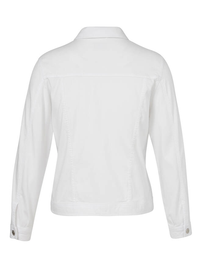 Farbige Jeansjacke mit modischem Crash-Effekt / 