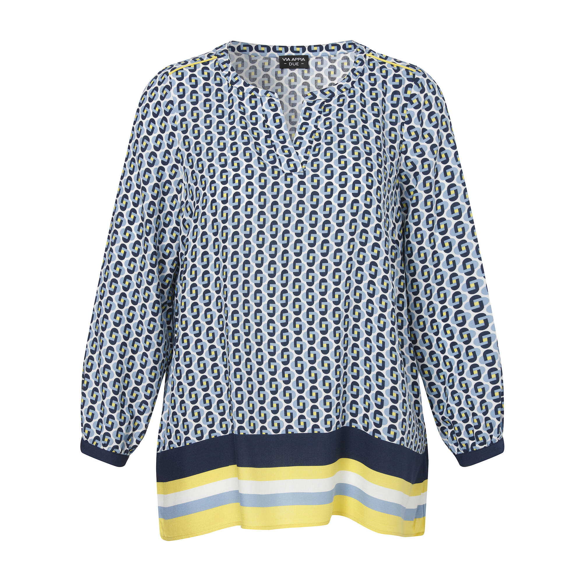 Fließende Viskosebluse mit Allover-Print