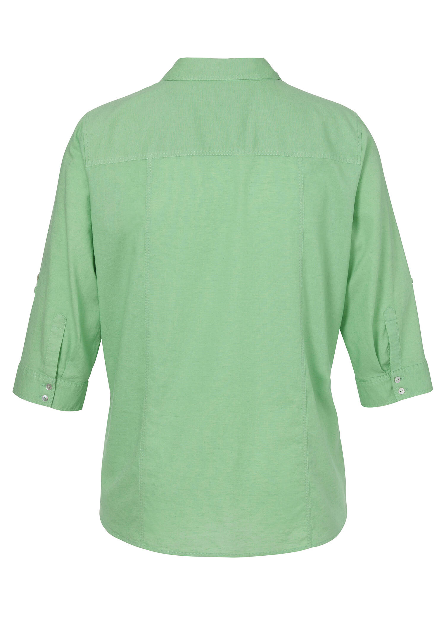 Edle 3/4-Arm Hemdbluse im Baumwoll-Leinen-Mix / 