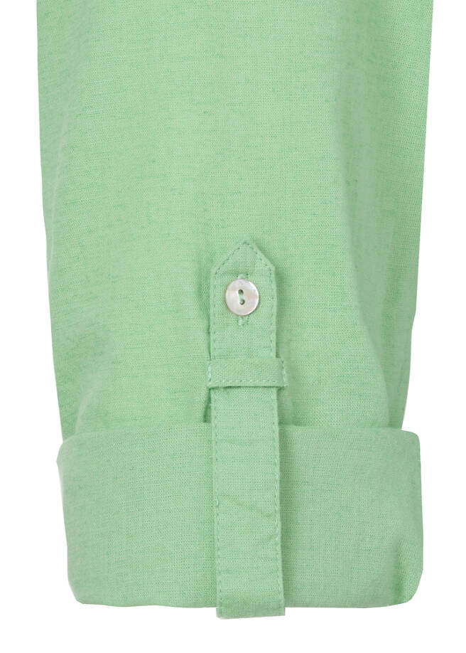 Edle 3/4-Arm Hemdbluse im Baumwoll-Leinen-Mix / 
