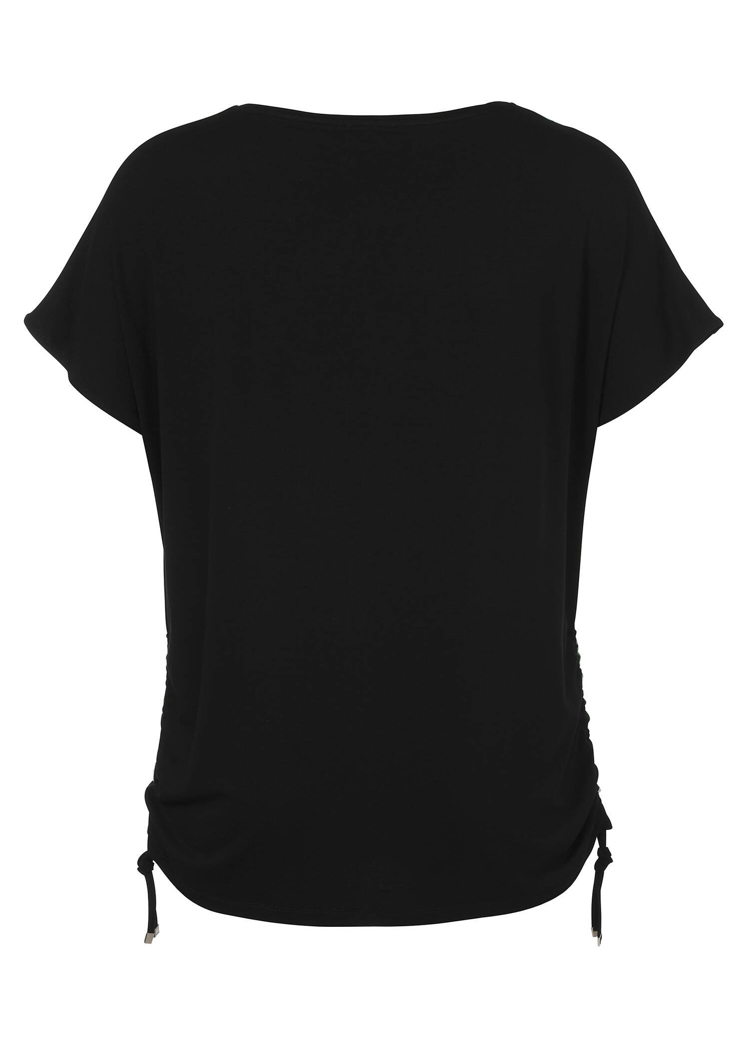 Print Blusenshirt mit schwarzem Rückteil / 