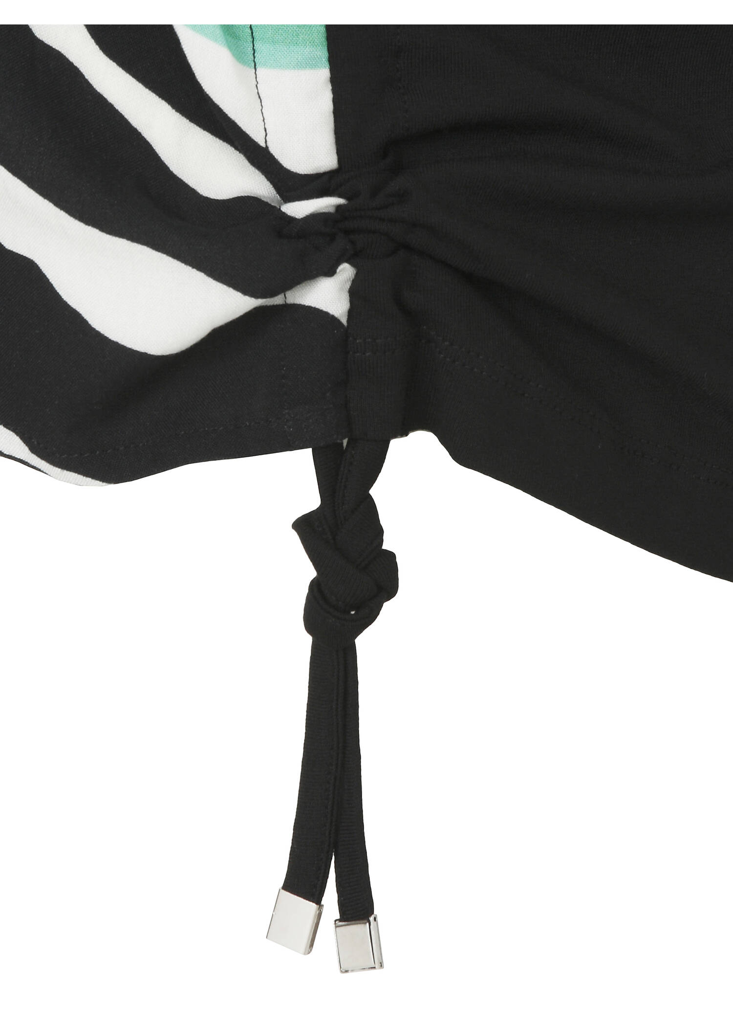 Print Blusenshirt mit schwarzem Rückteil / 