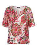 Feminines Print-Shirt mit Gummizugsaum / 