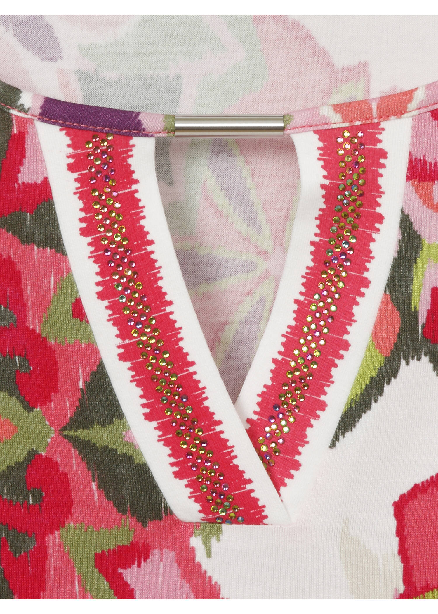 Feminines Print-Shirt mit Gummizugsaum /