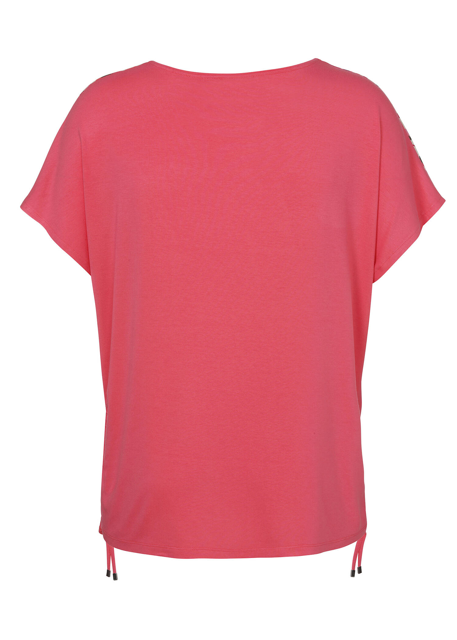 Print Blusenshirt mit einfarbigem Jersey-Rückteil /