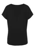 Schwarzes T-Shirt mit geschmücktem V-Ausschnitt / 