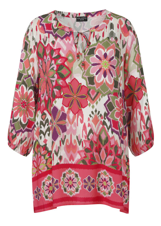 3/4-Arm-Print Tunika aus zarter Viskose / 