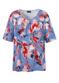 Fließendes Viskose-Jersey-Shirt mit floralem Print / 