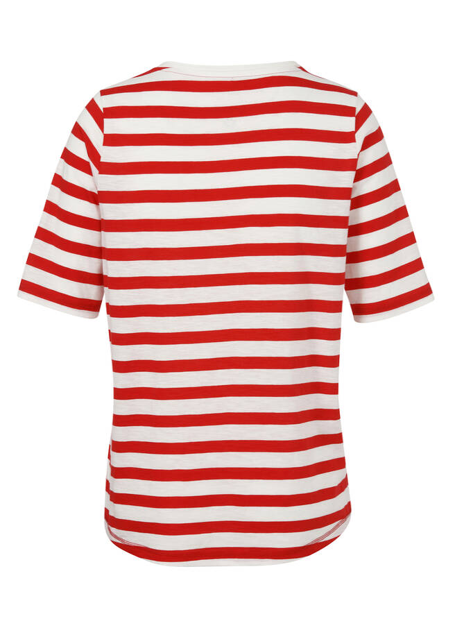 Softes Baumwoll-Shirt mit Streifen und Letter-Print / 