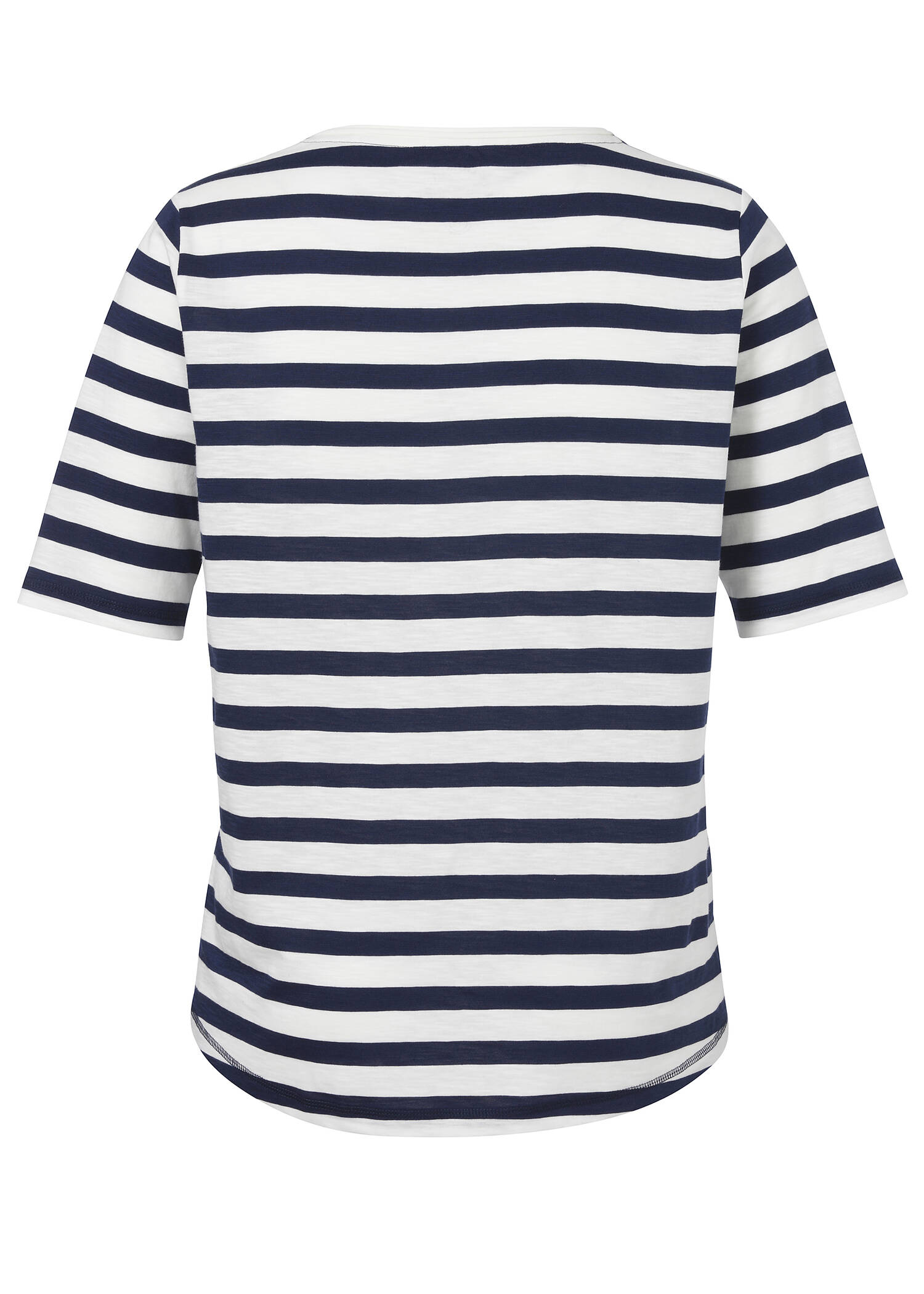 Softes Baumwoll-Shirt mit Streifen und Letter-Print /