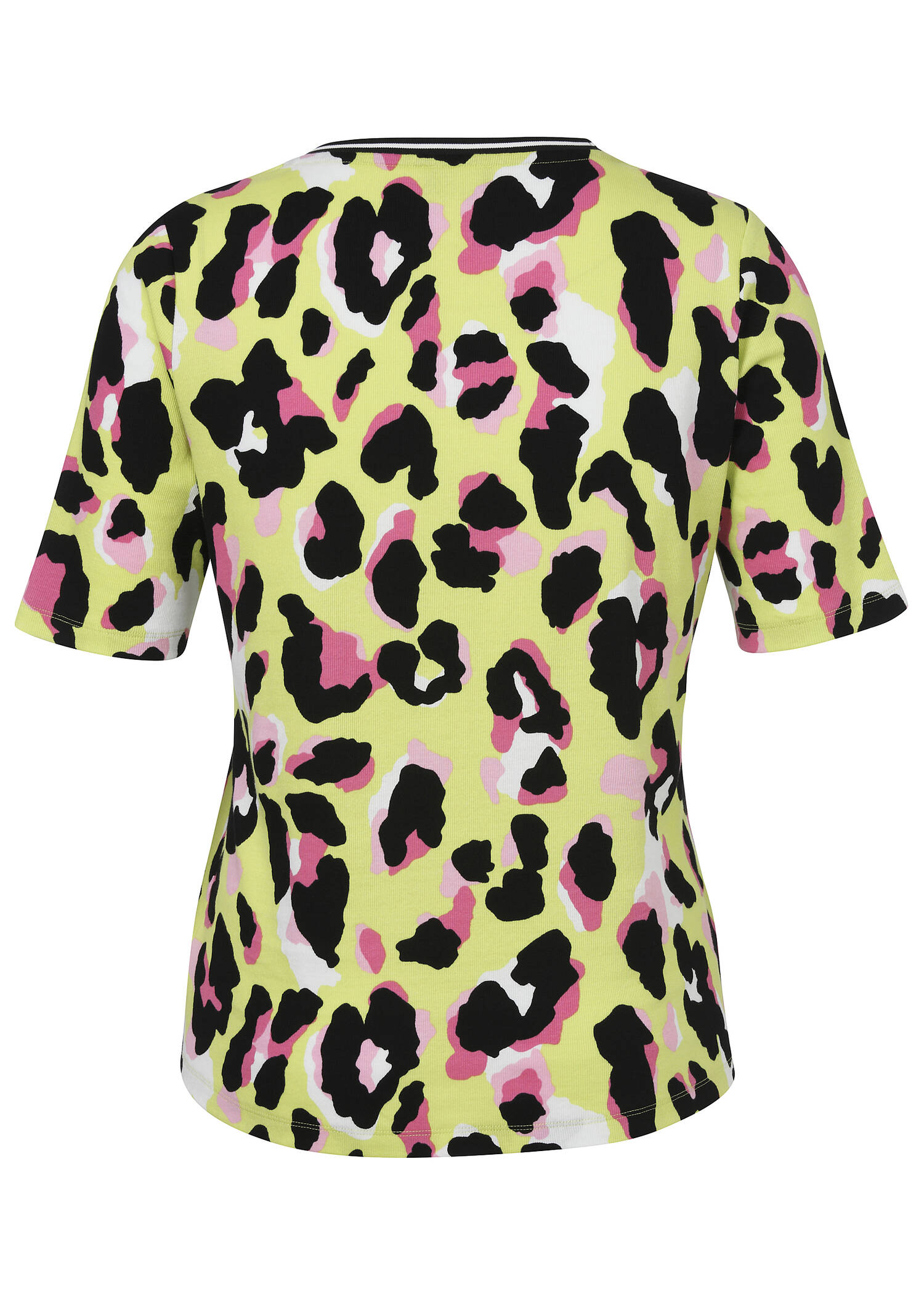 Geripptes T-Shirt mit Modern Leo-Muster /
