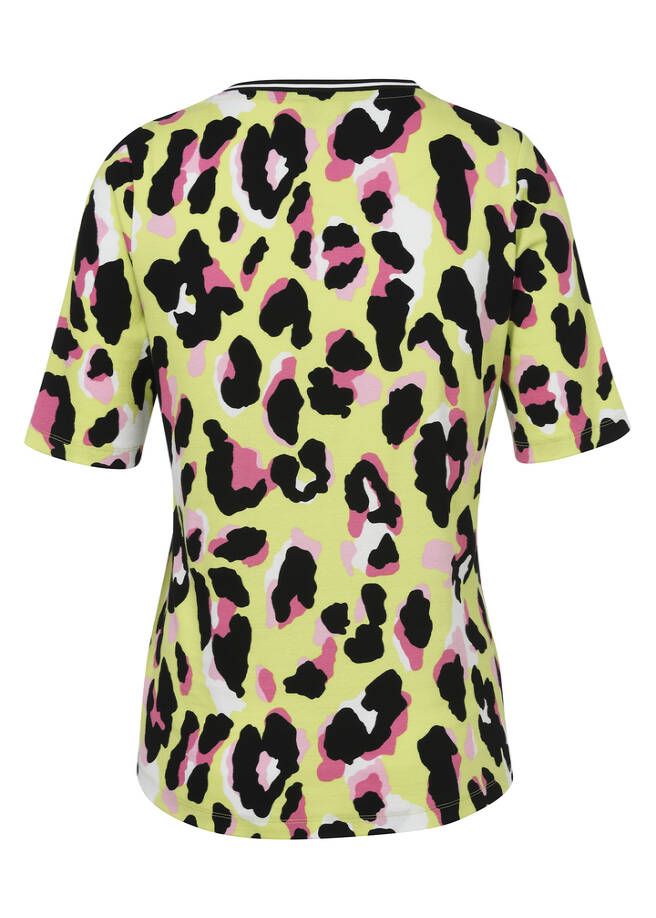 Geripptes T-Shirt mit Modern Leo-Muster / 