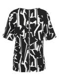 Black & White T-Shirt mit Letter-Print am Rücken / 