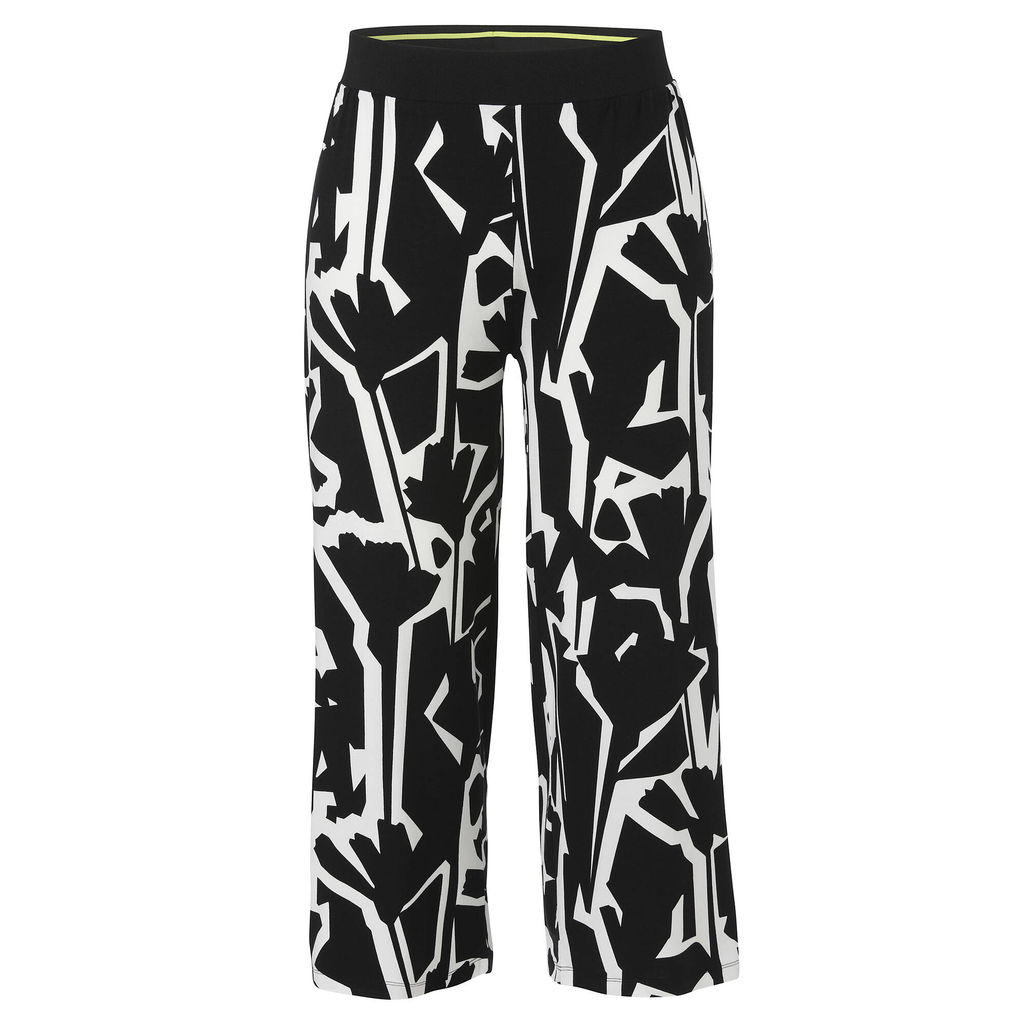 7/8 Viskose-Jersey Print Hose mit weitem Bein