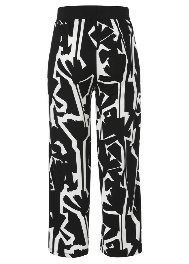 7/8 Viskose-Jersey Print Hose mit weitem Bein / 