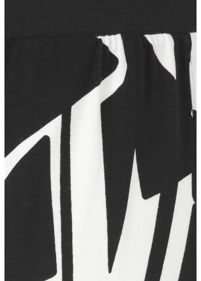 7/8 Viskose-Jersey Print Hose mit weitem Bein / 