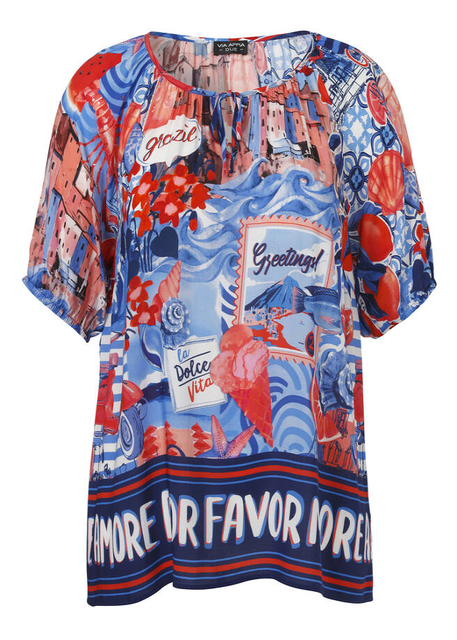 Halbarm Viskose-Bluse "More Amore" / 