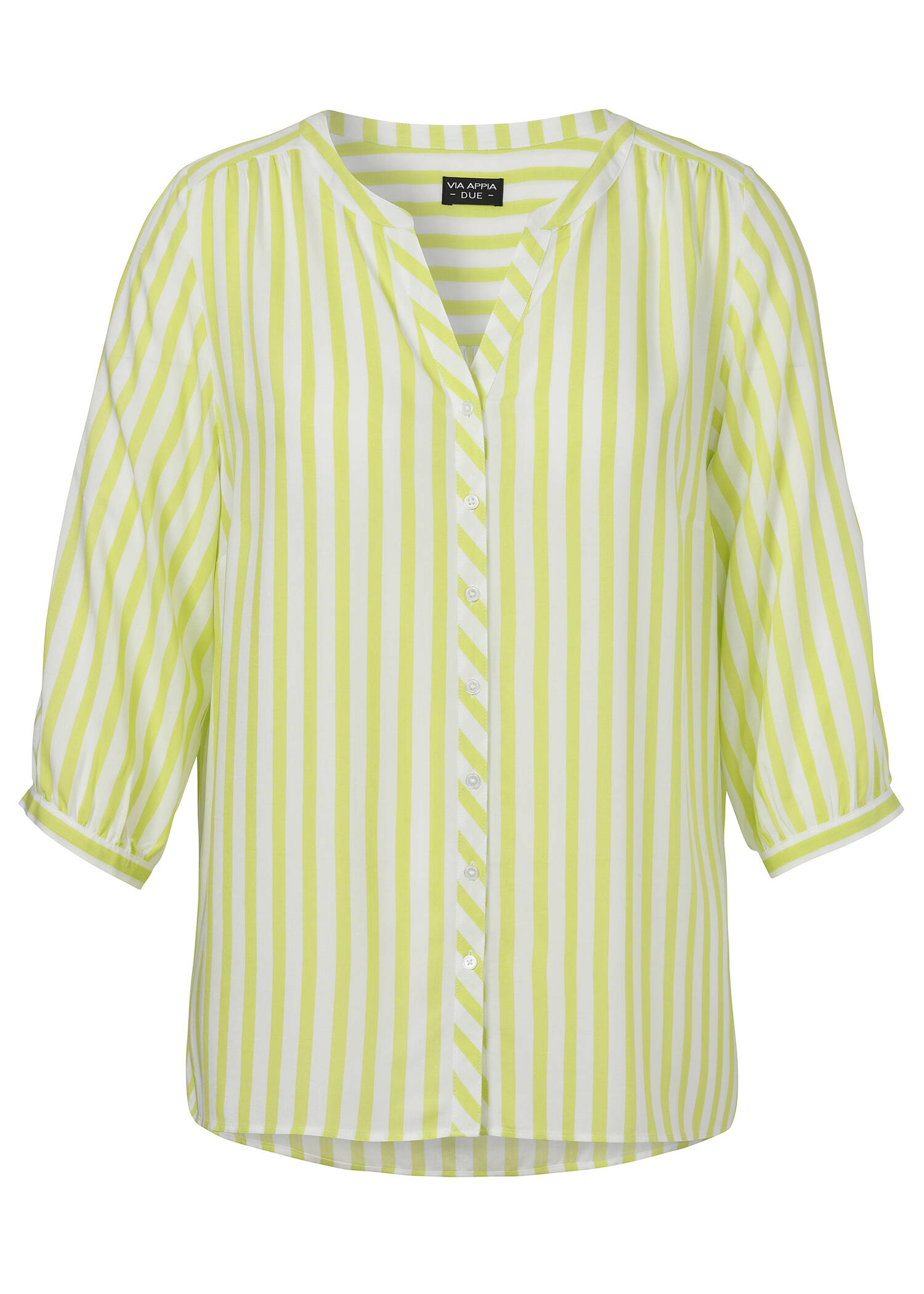 Längsgestreifte 3/4-Arm Viskose-Bluse /