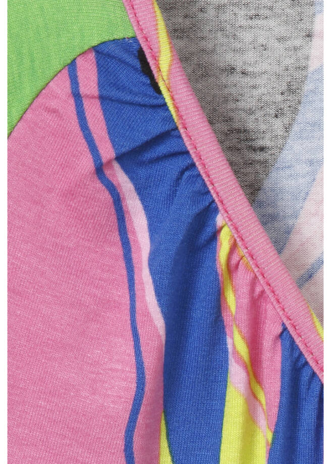 Sommerliches Print-Shirt mit Gummizug-Saum / 