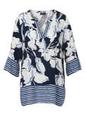 3/4 Arm Print Tunika aus zarter Viskose / 