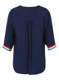 3/4-Arm Viskose-Schlupfbluse Marine-Stil / 