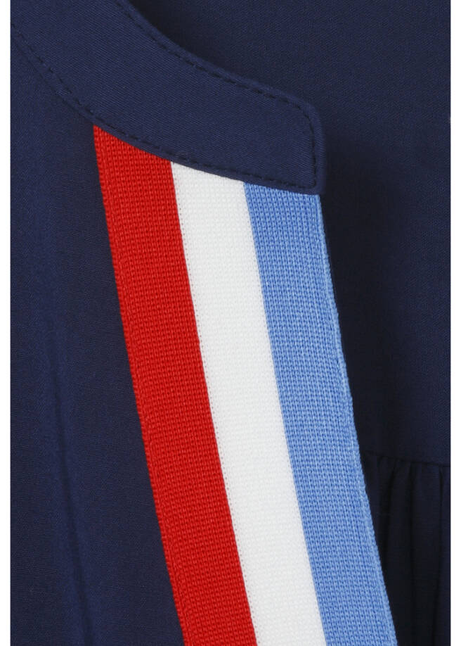 3/4-Arm Viskose-Schlupfbluse Marine-Stil / 