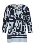 Bicolor Print Sweatshirt Eisblau - Marine / 