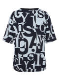 Bicolor Print T-Shirt Eisblau - Marine / 