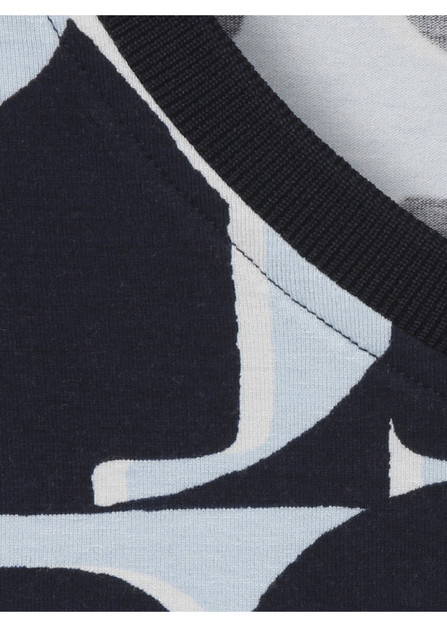 Bicolor Print T-Shirt Eisblau - Marine / 