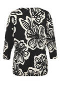 3/4-Arm Print-Shirt mit Gummizug-Saum / 