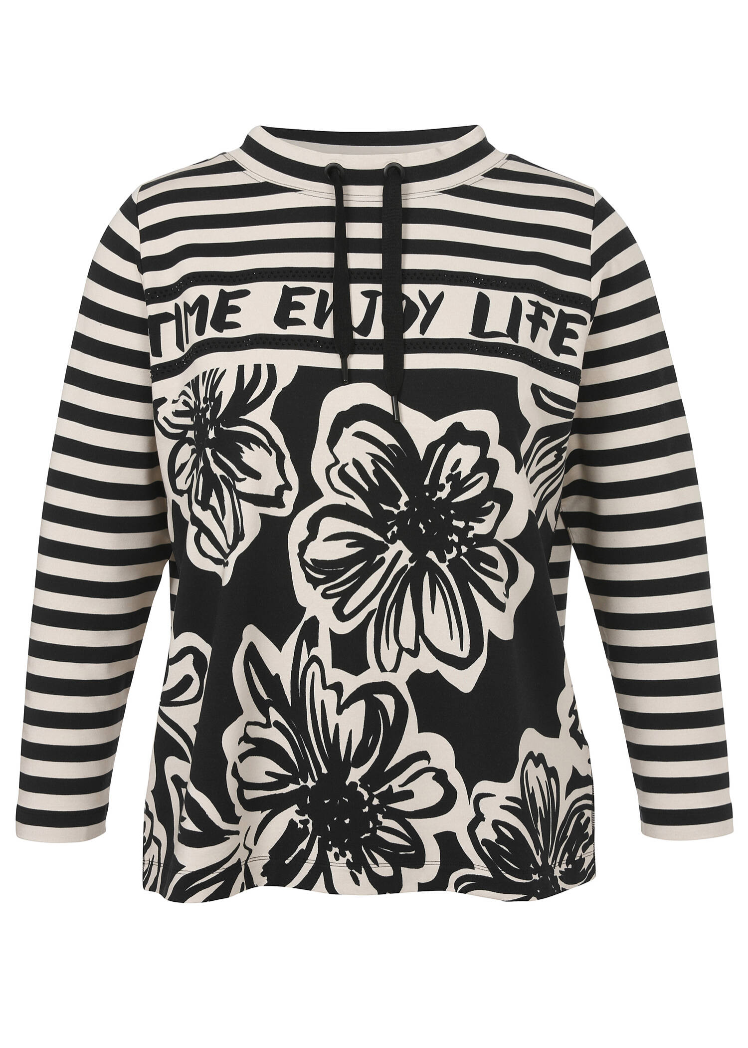 Bicolor Stehkragen-Sweatshirt /