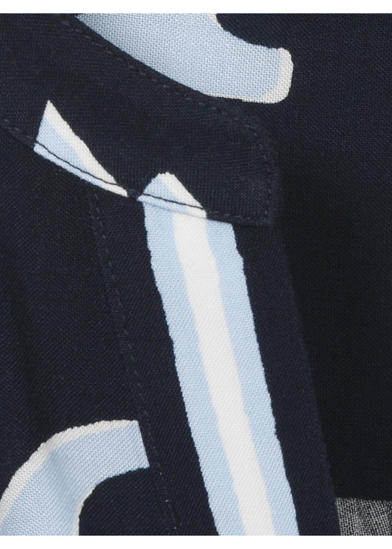 Bicolor Print Viskose Bluse Eisblau - Marine /