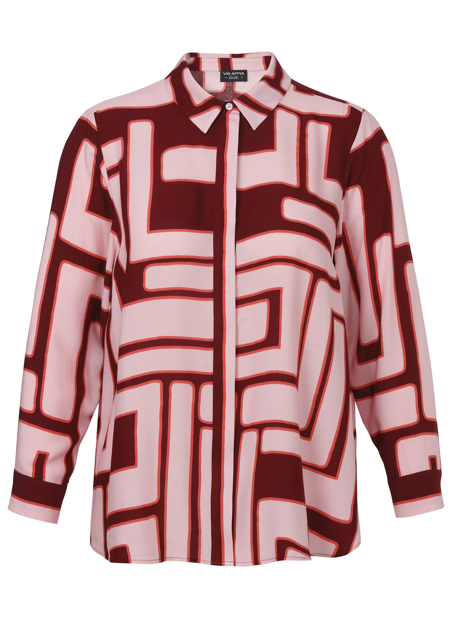 Fließende Viskose-Print-Bluse /