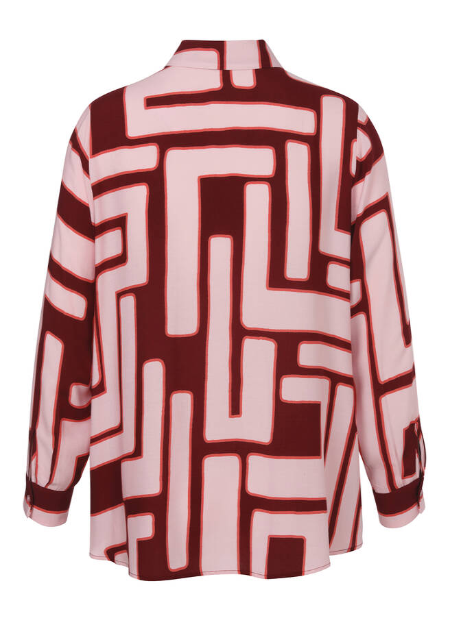 Fließende Viskose-Print-Bluse / 
