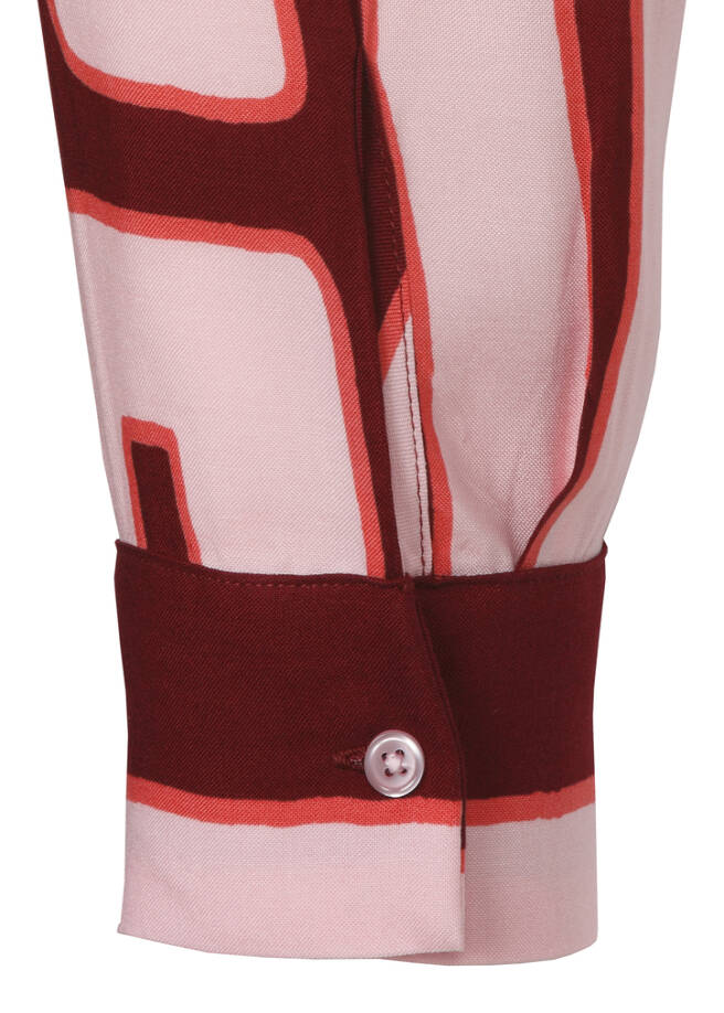 Fließende Viskose-Print-Bluse / 