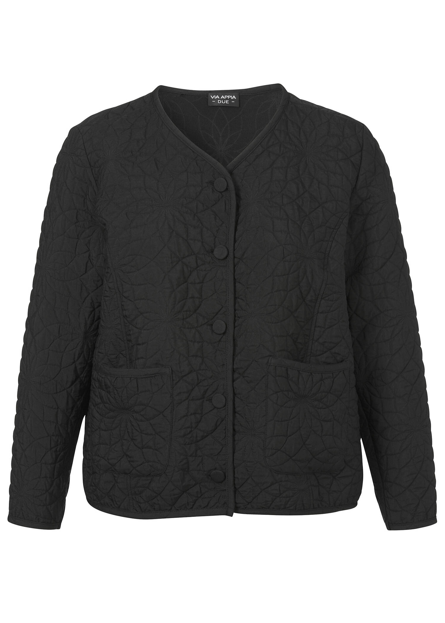 Schwarze Jacke mit Strukturmuster /