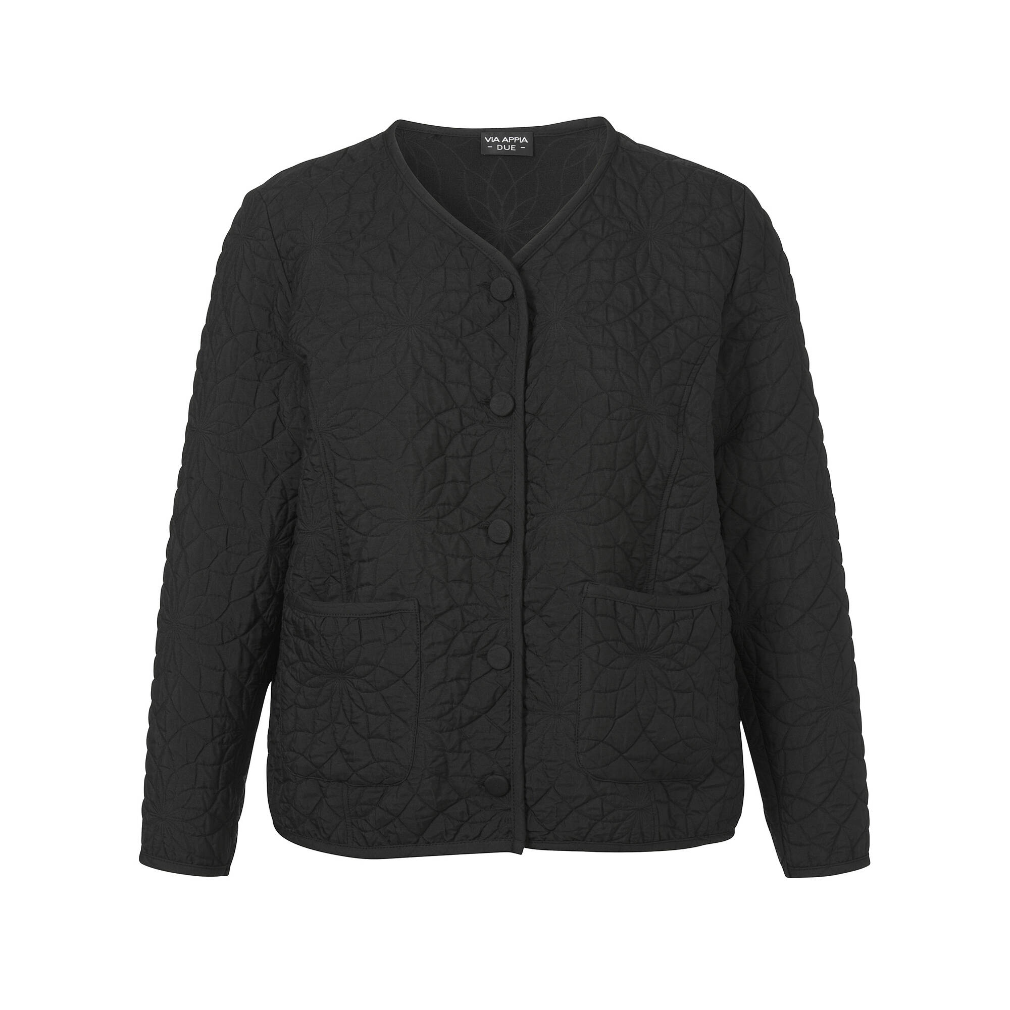 Schwarze Jacke mit Strukturmuster Schwarze Jacke mit Strukturmuster