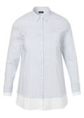 Edle Baumwoll-Stretch Bluse mit Streifen-Dessin / 