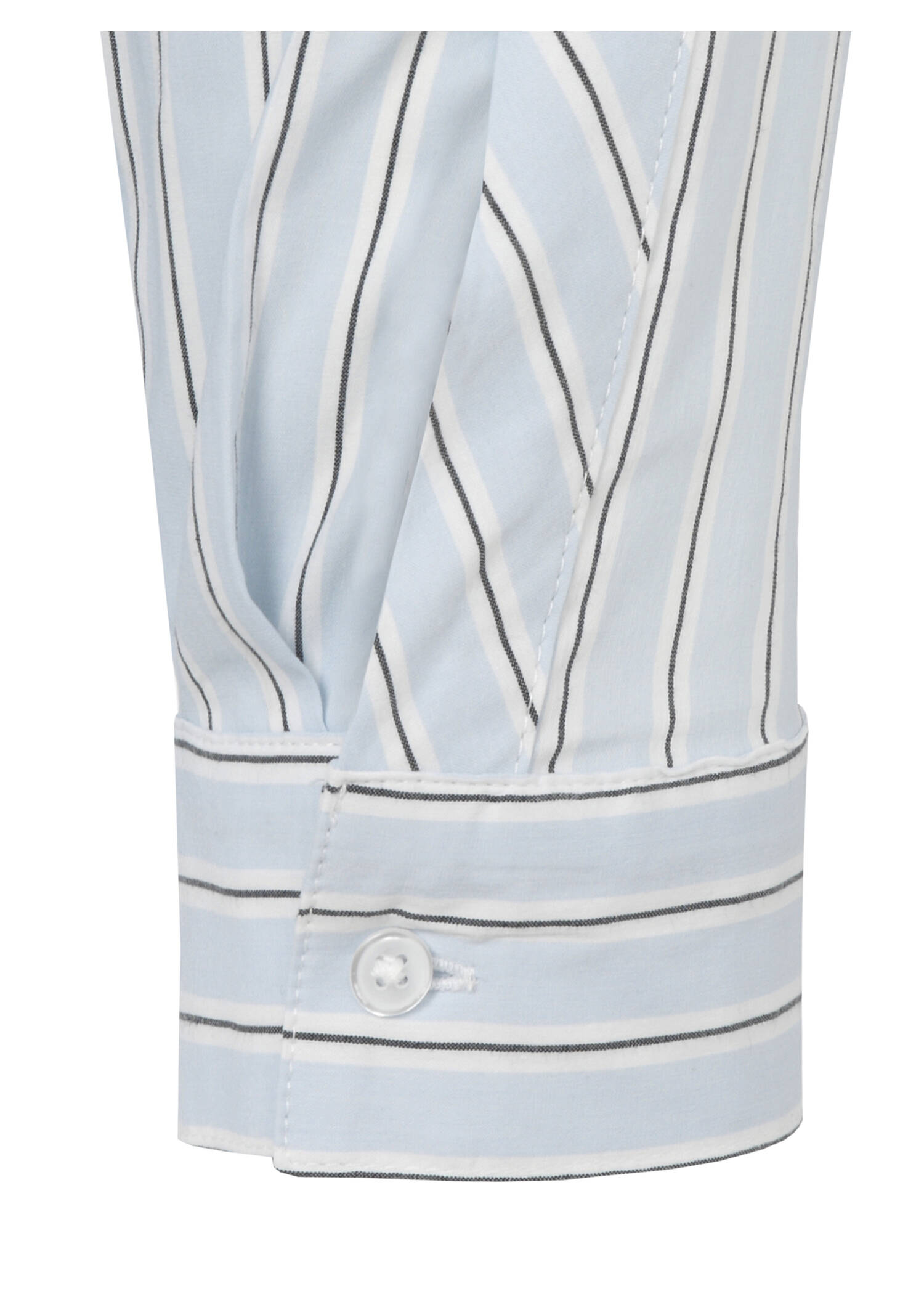 Edle Baumwoll-Stretch Bluse mit Streifen-Dessin / 