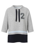 3/4- Arm Sweatshirt Sporty Deluxe Silber - Marine / 