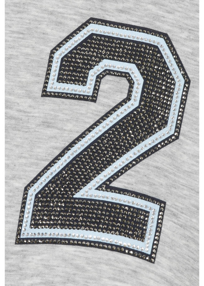 3/4- Arm Sweatshirt Sporty Deluxe Silber - Marine / 