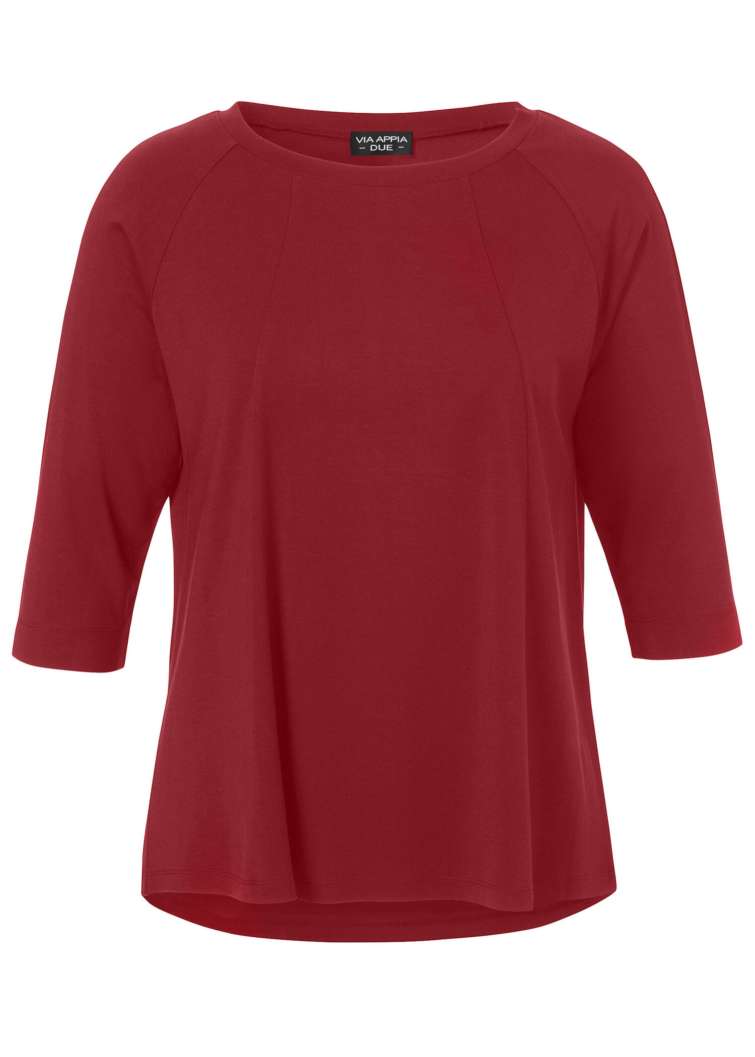 3/4-Arm Shirt Uni mit Ziernähten /